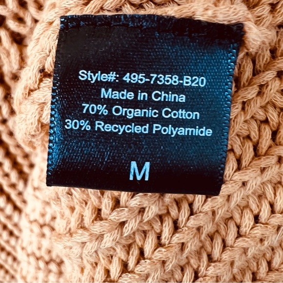 Jenni Kayne Fisherman Organic Cotton Blend Sweater Mustard Gold size Medium - Picture 6 of 8